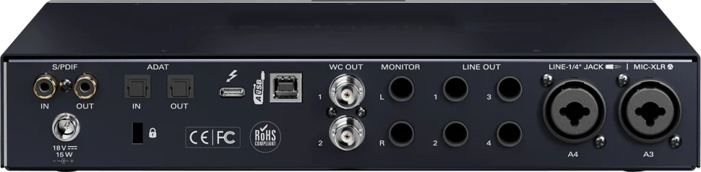 Antelope Audio Discrete 4 Pro Synergy Core Back Panel