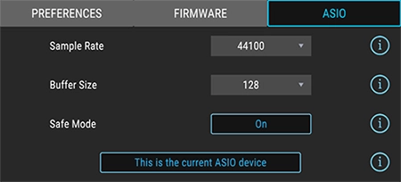 Arturia MiniFuse 2 OTG ASIO tab