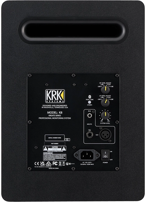 KRK Kreate 8 back panel connections