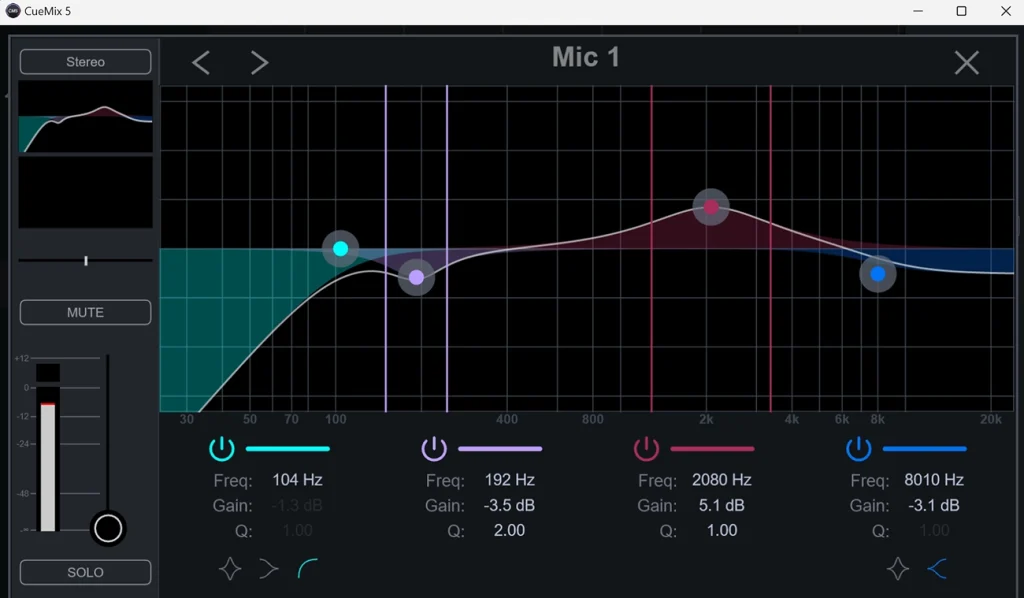 MOTU Cue Mix 5 4-band EQ