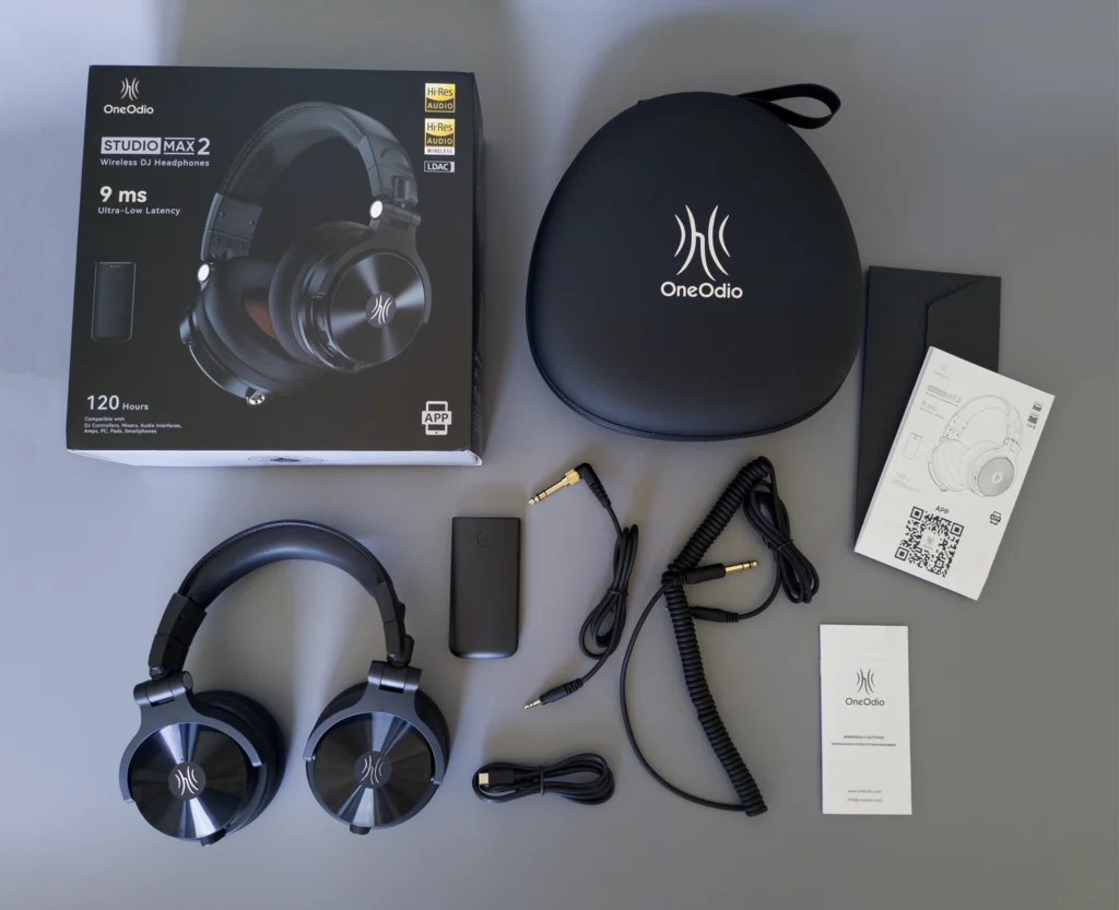 OneOdio Studio Max 2 package and accessories