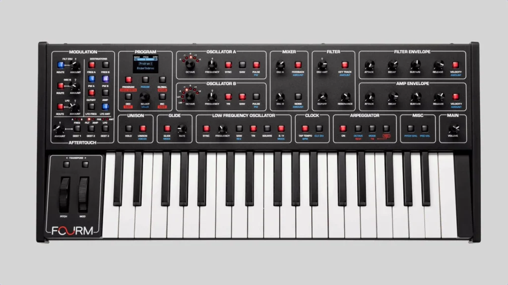 Sequential Fourm synthesizer front panel