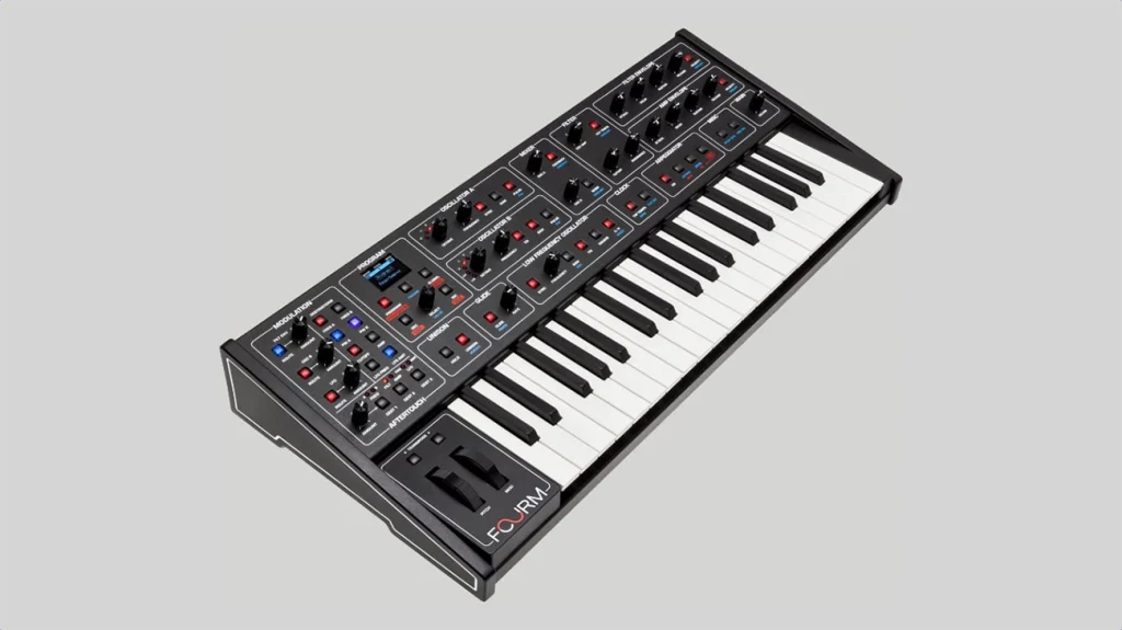 Sequential Fourm synthesizer side view