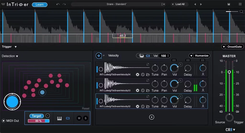 Waves InTrigger plugin interface