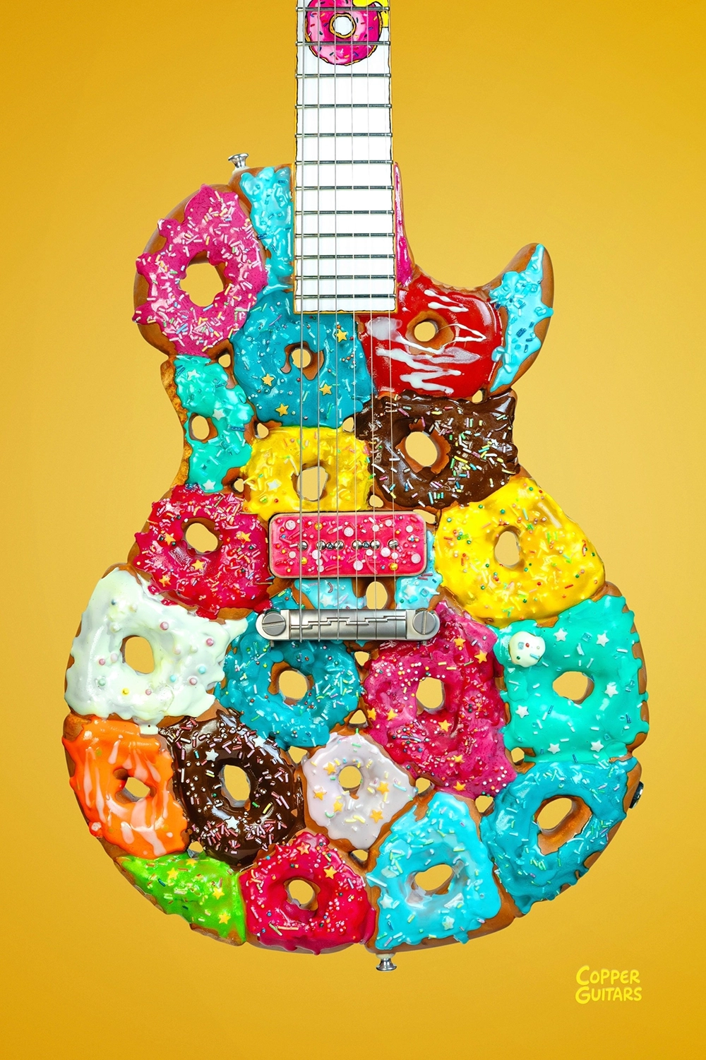 A Guitar Maker crafted an electric guitar out of Doughnuts – all